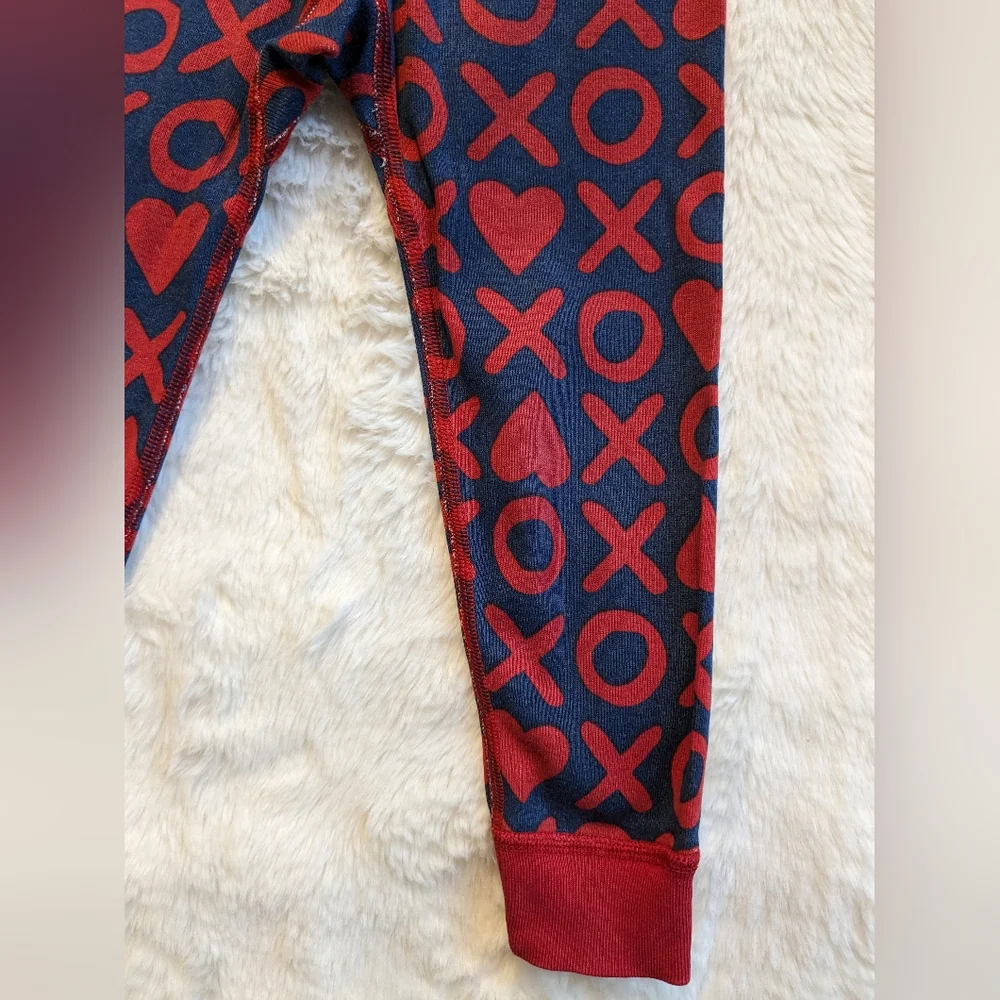Hanna Andersson XO Hearts Pajama Bottoms Organic Cotton 90cm 3T EUC